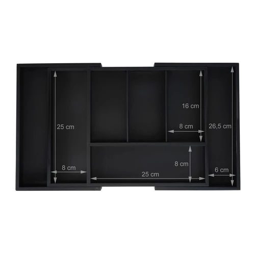 Stalo įrankių padėklas 5x37x28cm., juodos spalvos - Vežimėliai, lentynos, priedai