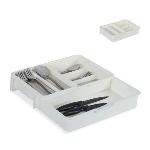 Stalo įrankių padėklas 6x23,5x31,5cm., baltos spalvos