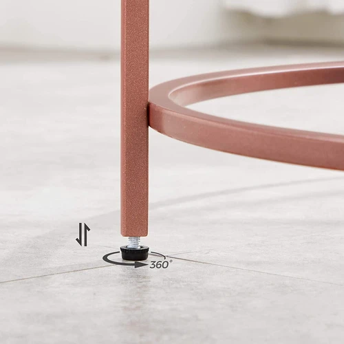 VASAGLE staliukas su grūdintu stiklu ir rožiniu auksu