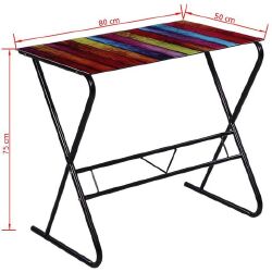 Stiklinis stalas su vaivorykštės piešiniu - Darbo stalai