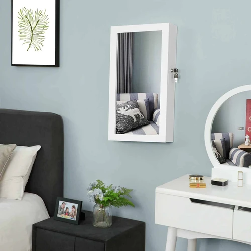 Praktiška papuošalų spintelė su veidrodžiu