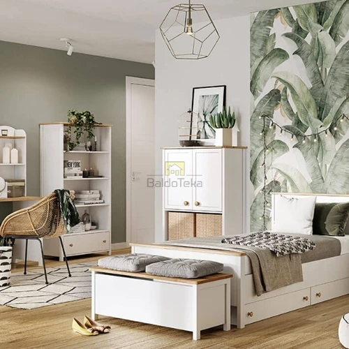 STORY baldai – komoda SO-05 ir stalas SO-03 balta matinė