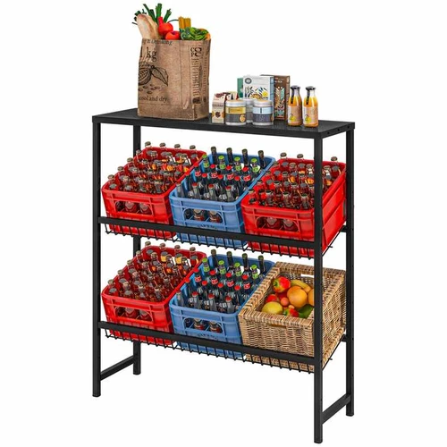 Stovas dėžėms Homcom 103x33x113,5cm., juodos spalvos