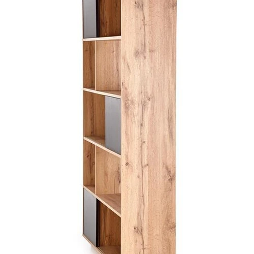 Stilinga spinta su stumdomais fasadais, 110x33x180 cm, ąžuolo ir juodo matinio atspalvio