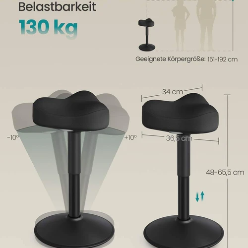Stovima taburetė SONGMICS, 36 × 36,5 × 48–65,5 cm - Darbo kėdės