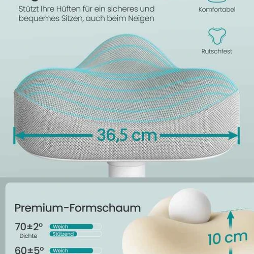 Stovima taburetė SONGMICS, 360° pasukama sėdynė, 36 × 36,5 × 48–65,5 cm - Darbo kėdės