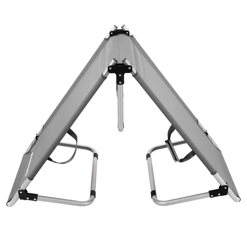 Kompaktiškai sulankstoma stovyklos lova su pilka spalva