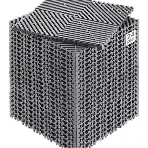 Sujungiamas pilkas PP drenažo kilimėlis, 12x12 colių, 24 vnt.