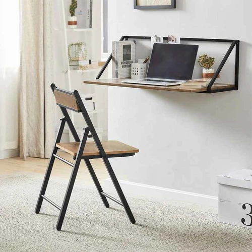 Sulankstoma kėdė 80x48x46cm., juodos/rudos spalvos - Darbo kėdės