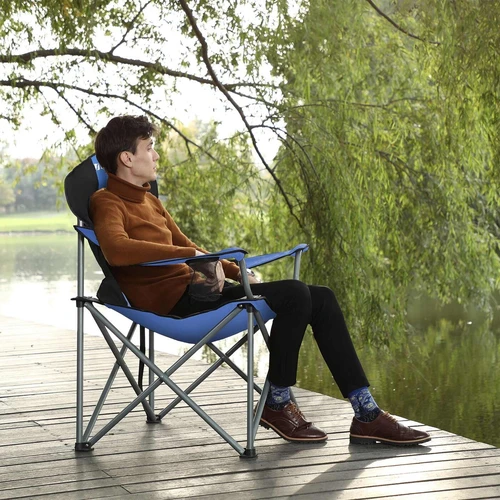 Patogi kėdė su puodelių laikikliu ir nešiojamu krepšiu