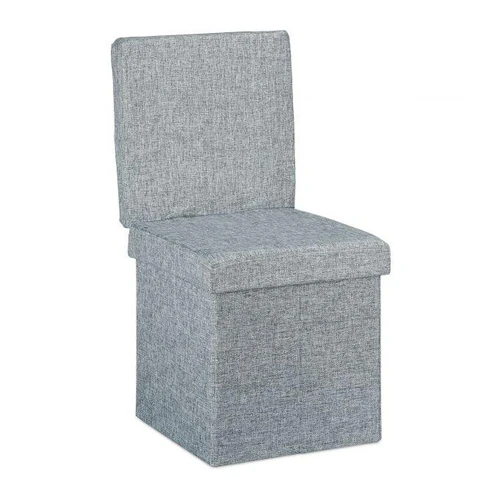 Sulankstoma sėdimoji vieta su atlenkiamu dangčiu ir atlošu 73x38x38cm., pilkos spalvos