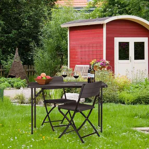 Sulankstomas lauko stalas Relaxdays, Rudas, 120 × 74 × 60 cm - Stalai