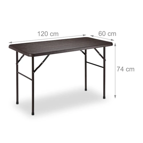 Sulankstomas lauko stalas Relaxdays, Rudas, 120 × 74 × 60 cm - Stalai