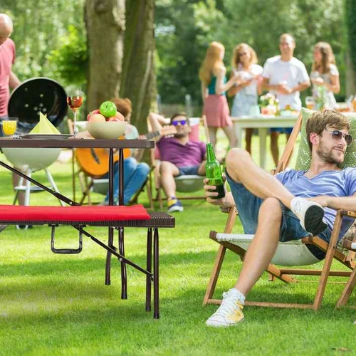 Sulankstomas lauko stalas Relaxdays, Rudas, 180 × 73 × 74 cm - Stalai
