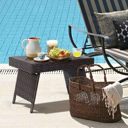 Sulankstomas lauko stalas, Rudas, 60 × 39 × 40 cm - Stalai