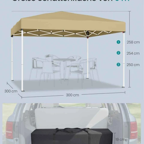 Sulankstomas paviljonas SONGMICS, 300 × 300 × 260 cm - Pavėsinės ir jų priedai