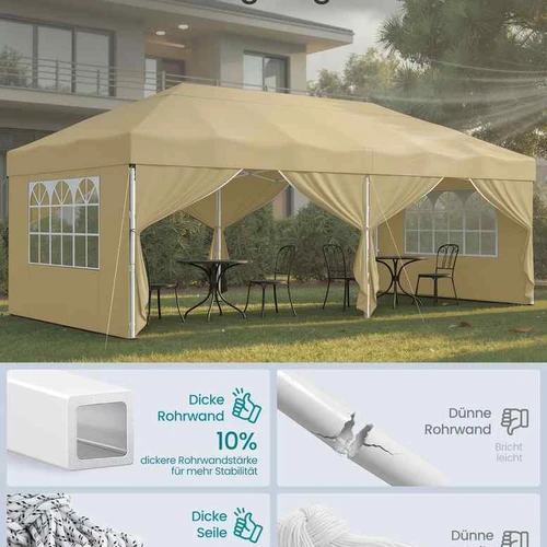 Sulankstomas paviljonas SONGMICS, 600 × 300 × 260 cm - Pavėsinės ir jų priedai