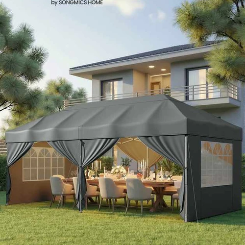 Sulankstomas paviljonas SONGMICS, su transportavimo krepšiu, 600 × 300 × 260 cm - Pavėsinės ir jų priedai