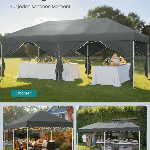 Sulankstomas paviljonas SONGMICS, su transportavimo krepšiu, 600 × 300 × 260 cm - Pavėsinės ir jų priedai
