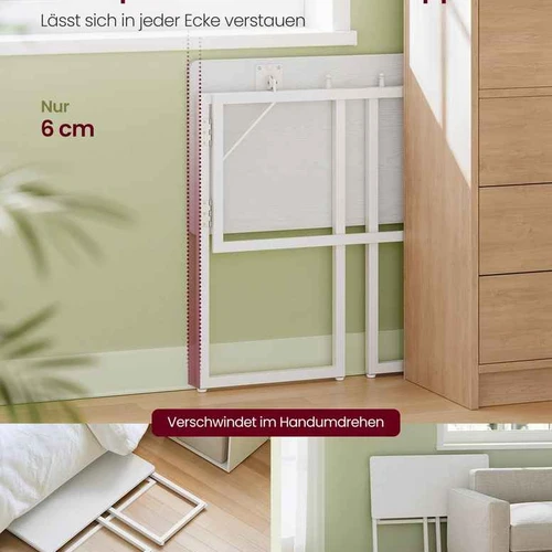 Sulankstomas rašomasis stalas VASAGLE, Balta, 80 × 40 × 74 cm - Darbo stalai