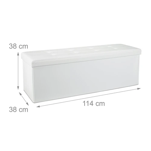 Sulankstomas suoliukas 38x114x38cm., baltos spalvos - Batų dėžės, stovai