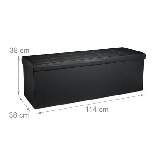 Sulankstomas suoliukas 38x114x38cm., juodos spalvos - Batų dėžės, stovai