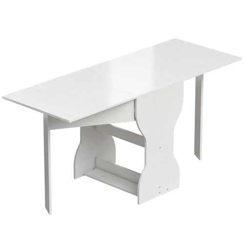 Sulankstomas valgomojo stalas, 4 asmenims, Balta, 160 × 75 × 60 cm
