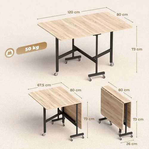 Kompaktiškas sulankstomas stalas virtuvei