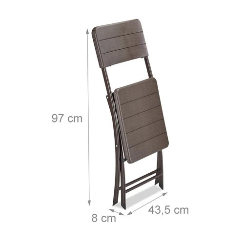 Sulankstomos lauko kėdės Relaxdays, 2 vnt, Rudos, 43,5 × 82 × 47 cm - Kėdės