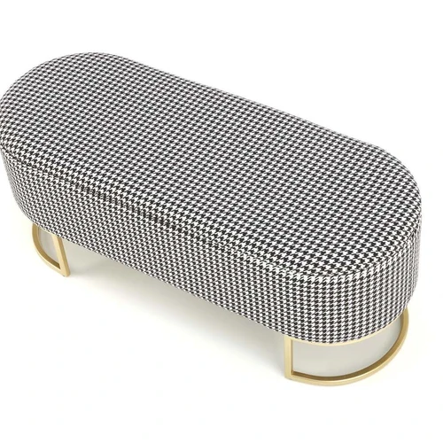 Elegancka ławka w kolorze czarnym, białym i złotym