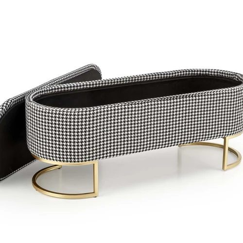 Ławka z tkaniny i malowanego proszkowo stali