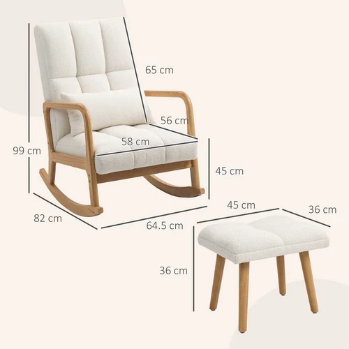 Supamasis fotelis su pakoju, 64,5 × 82 × 99 cm - Foteliai