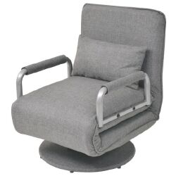 Supamoji kėdė ir sofa-lova, šviesiai pilka, audinys