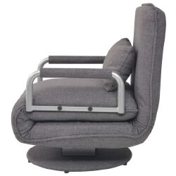 Supamoji kėdė ir sofa-lova, tamsiai pilka, audinys - Foteliai