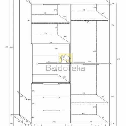 Stilinga spinta su LMDP plokštėmis ir pasirenkama spalva