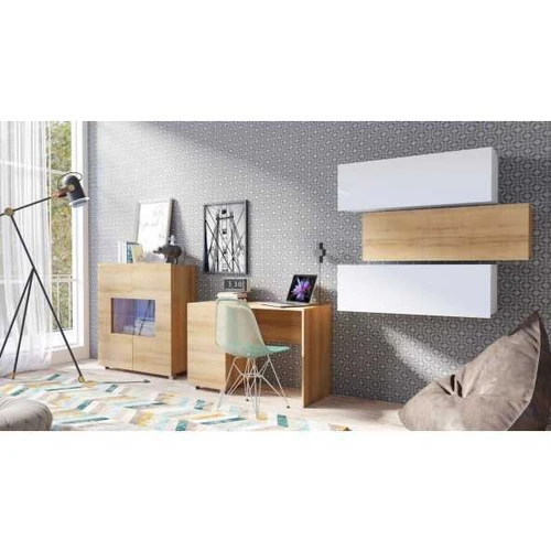 Svetainės komplektas CALABRIA 9 baltas/ąžuolas