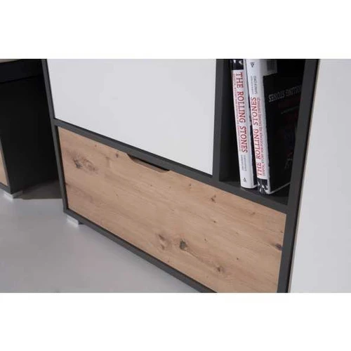 Baldų komplektas su moderniu grafito ir ąžuolo deriniu