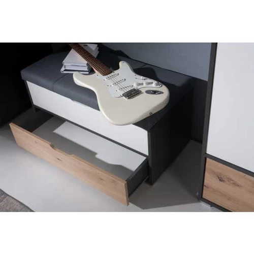 Baldų komplektas „Graphite“ ir ąžuolo dekoru