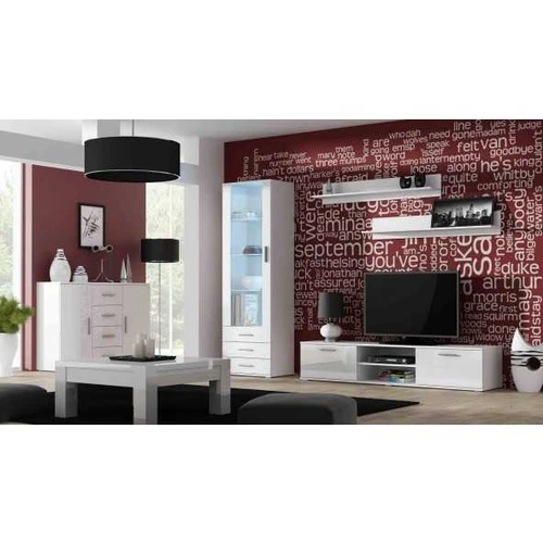 Svetainės komplektas SOHO 2A baltas blizgus