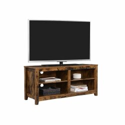 Televizoriaus lentyna su atvirais skyriais vintažinės rudos spalvos - TV spintelės