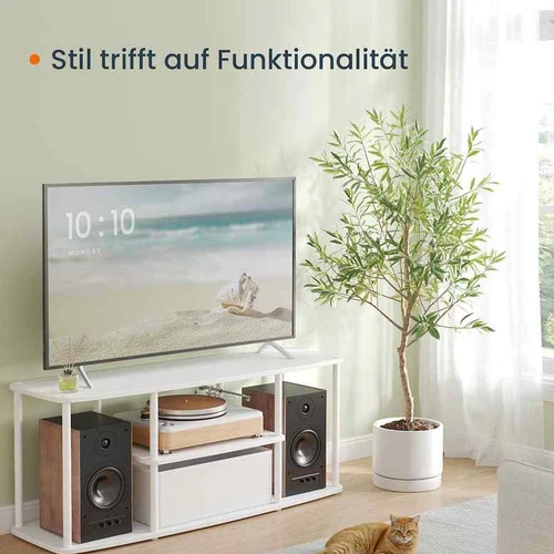 Televizoriaus spintelė SONGMICS HOME LTV500W01, Iki 50 colių, Balta, 110 × 46 × 35 cm - TV spintelės