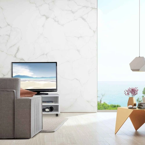Televizoriaus staliukas Relaxdays 10025957.0, 4 skyriai, Balta, 80 × 35 × 35 cm - TV spintelės