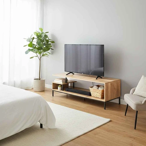 Televizoriaus staliukas Relaxdays, 3 atviros lentynos, 106 × 40 × 39,5 cm - TV spintelės