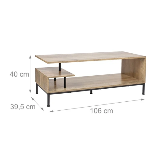 Televizoriaus staliukas Relaxdays, 3 atviros lentynos, 106 × 40 × 39,5 cm - TV spintelės