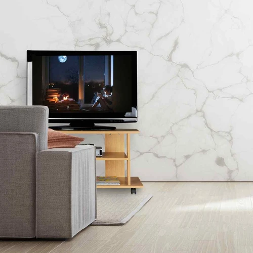 Televizoriaus staliukas Relaxdays, su ratukais ir lentynomis, 80 × 45 × 40 cm - TV spintelės