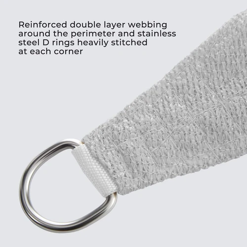 Saulės burė su kruopščiai išbaigtomis siūlėmis ir vandeniui atspariu audiniu