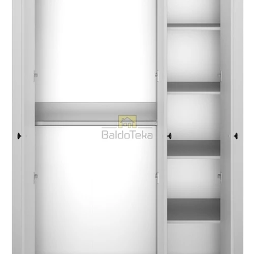 Moderni sidabrinė spinta su dideliu talpinimu