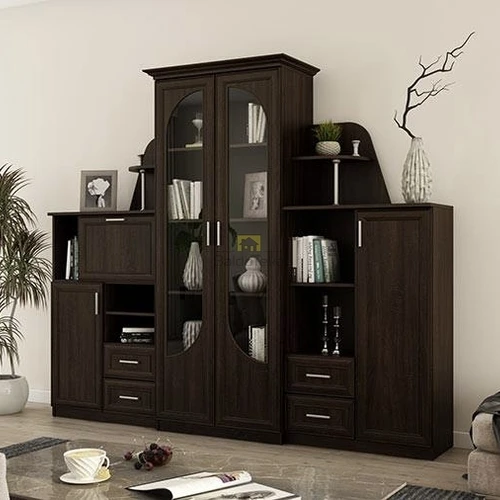 Moderni spinta su TV staliuku tamsaus ąžuolo