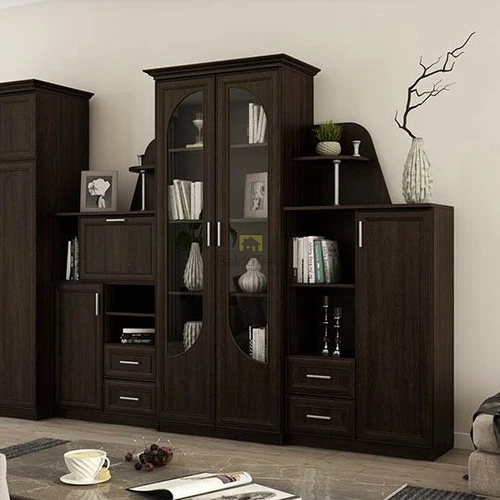 Praktiškas baldų komplektas tamsaus ąžuolo atspalvio