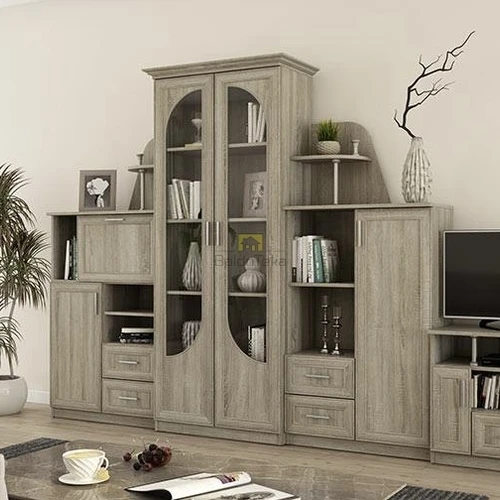 Sekcija su spinta ir TV staliuku, 18 mm LMDP, šviesus ąžuolas sonoma